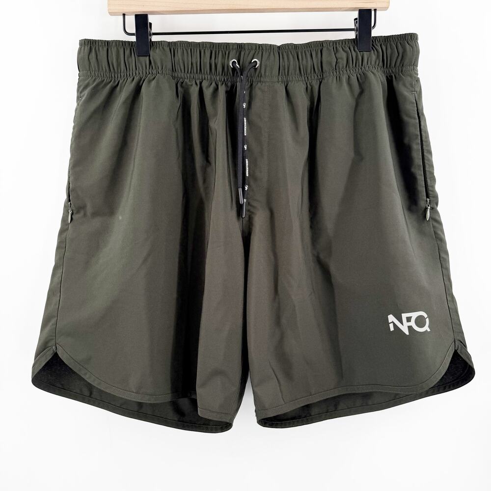 NFQ Shorts SZ XXL Men's 7" Inseam Never F***ing Quit Lifting Athletic Gym Green